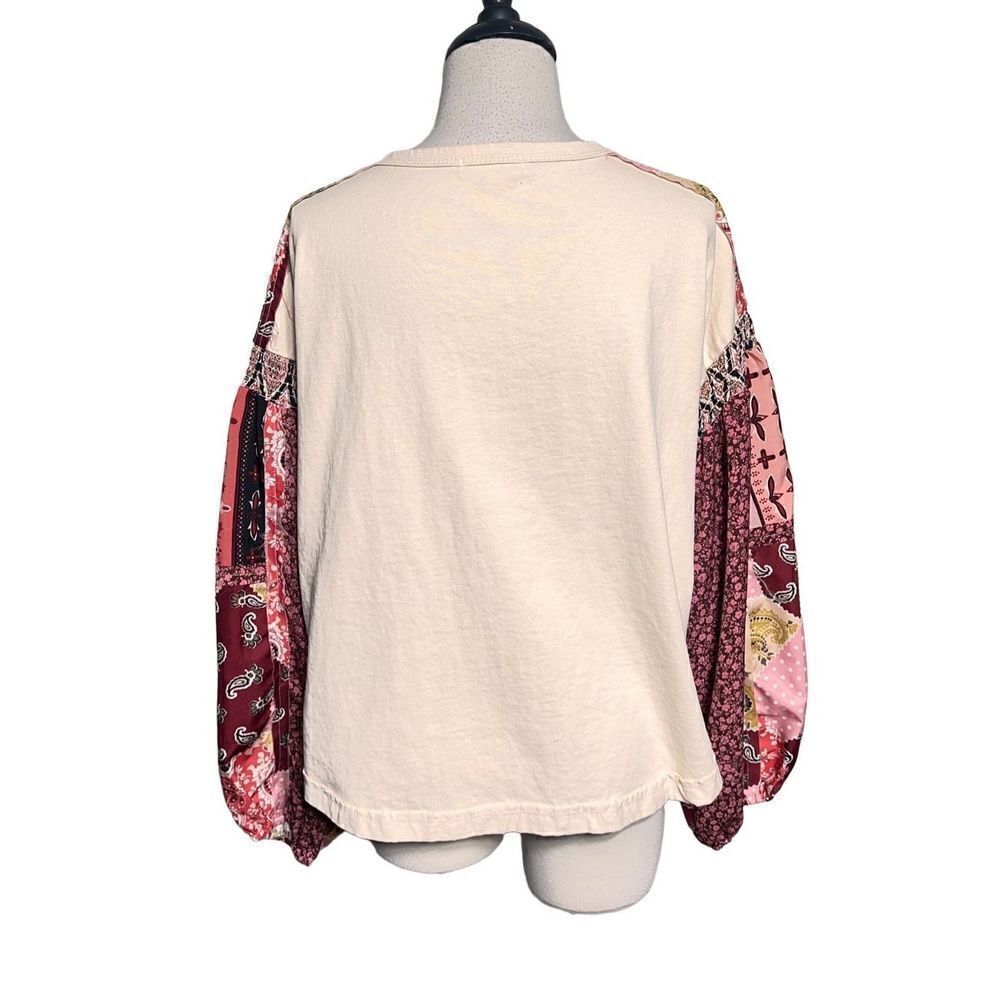 Habit Oversize Puff Sleeve Sweatshirt Top Size Medium - Picture 4 of 5
